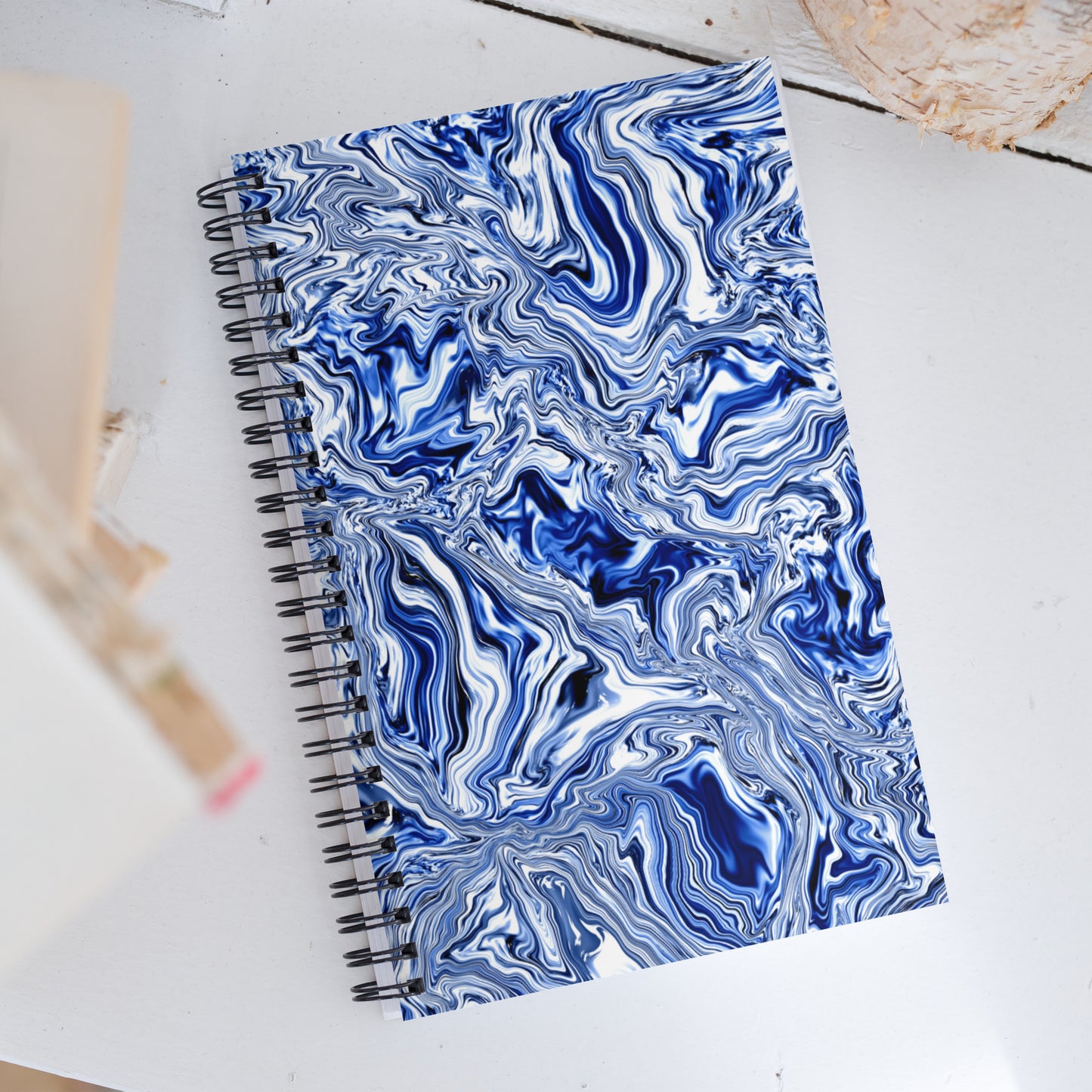 Blue Marble Spiral Notebook, 5.5 x 8.5 Inches, Dotted Pages