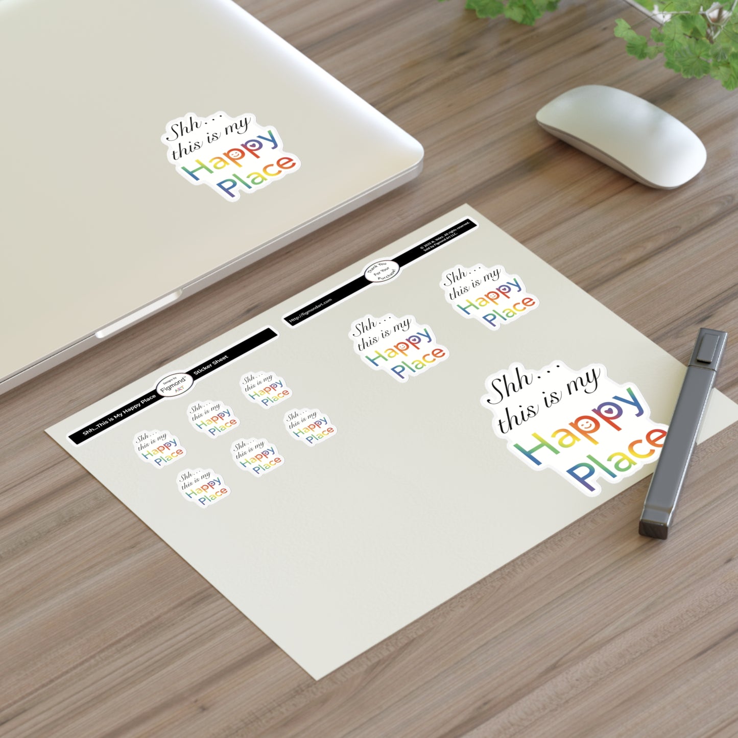 Shh… This is My Happy Place Sticker Sheet, 1pc
