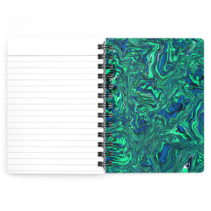 Green Marble Spiral-Bound Notebook, 5 x 7 Inches