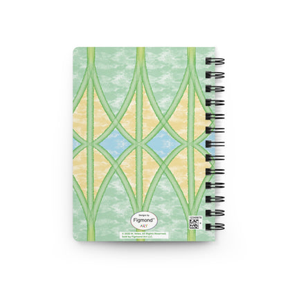 Yellow Webbed Spears Spiral-Bound Notebook, 5 x 7 Inches