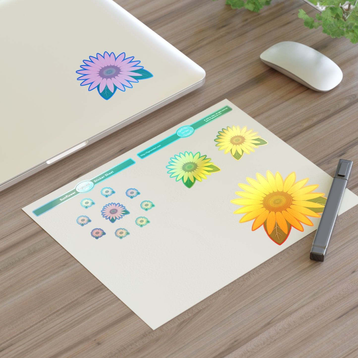 Sunflower Sticker Sheet, 1pc