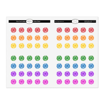 Color Swirl Labels Sticker Sheet Bundle, 5pcs