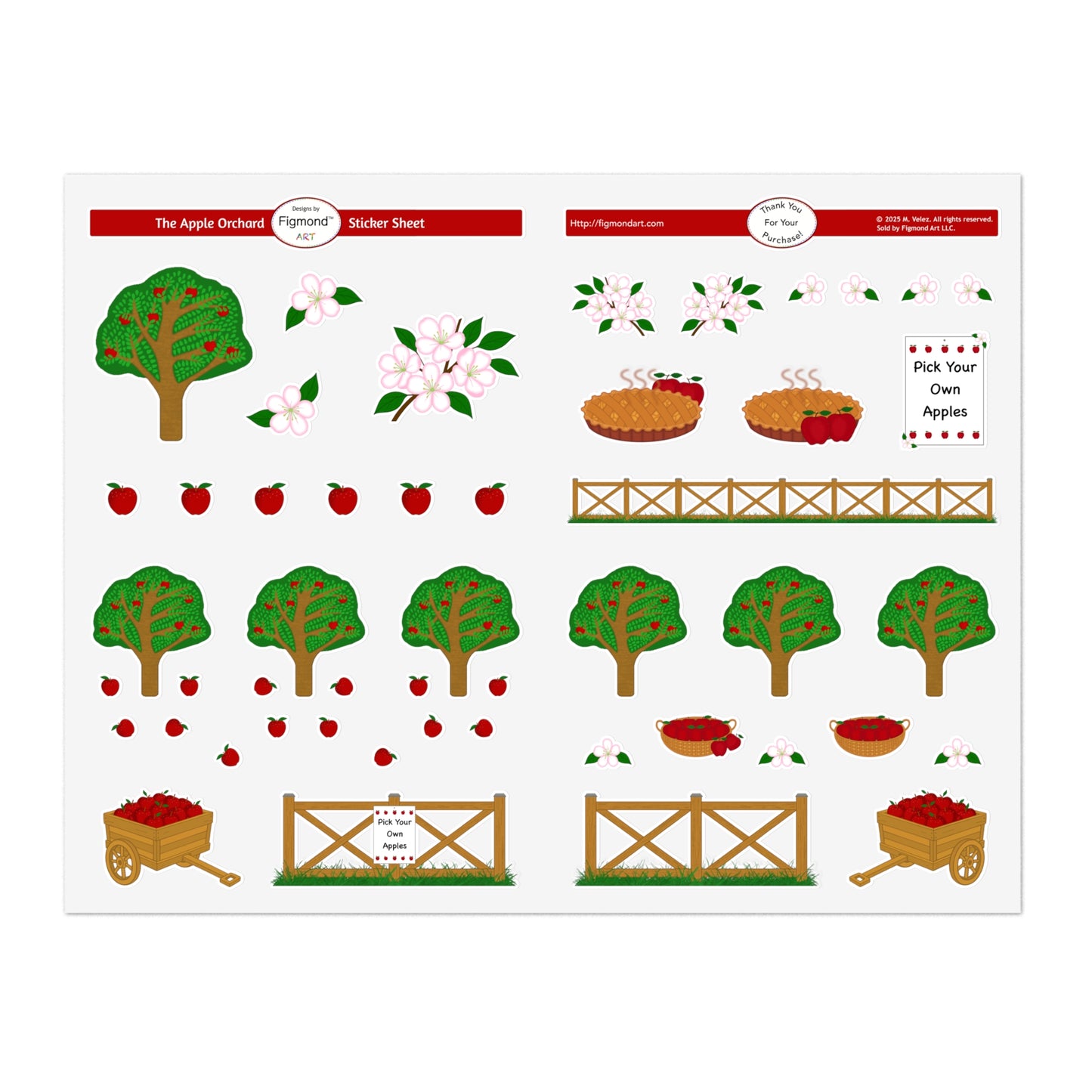 The Apple Orchard Sticker Sheet, 1pc