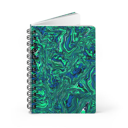 Green Marble Spiral-Bound Notebook, 5 x 7 Inches