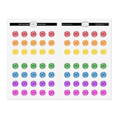 Color Swirl Labels Sticker Sheet Bundle, 5pcs