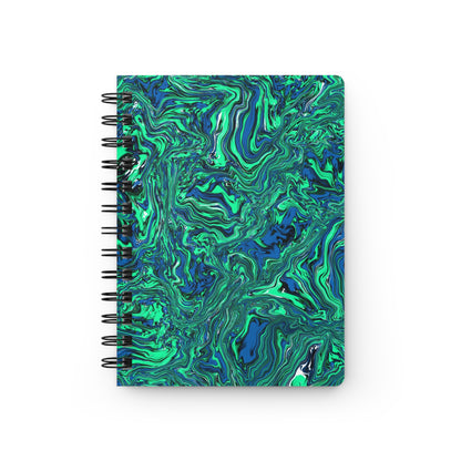 Green Marble Spiral-Bound Notebook, 5 x 7 Inches