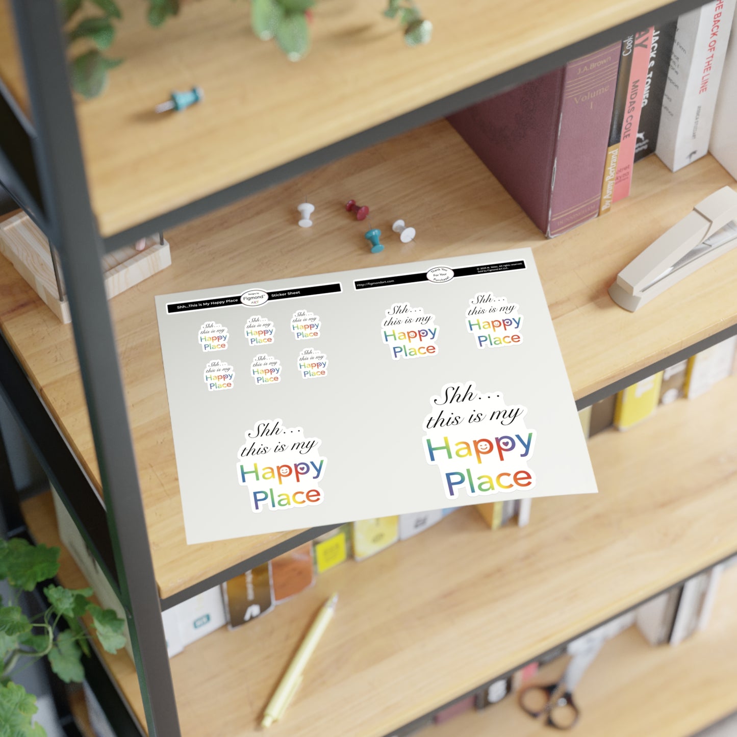 Shh… This is My Happy Place Sticker Sheet, 1pc