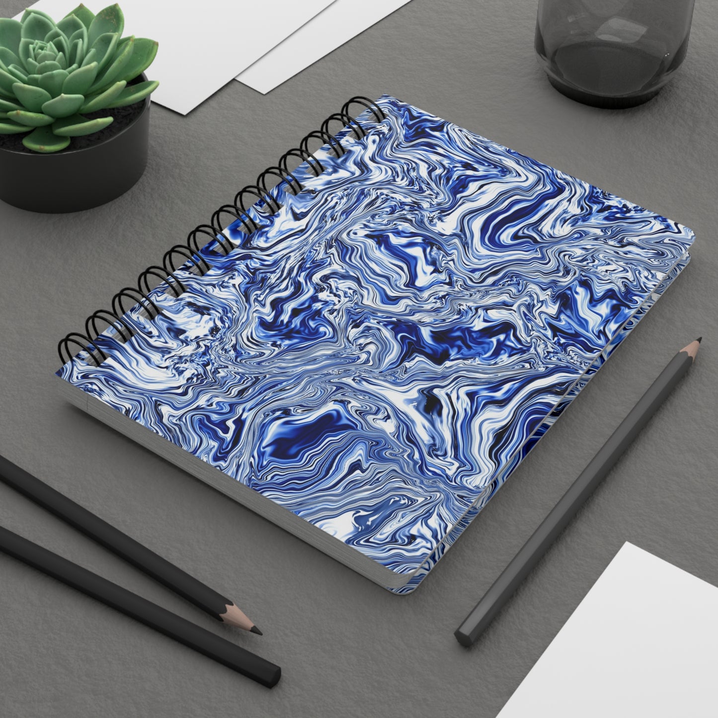 Blue Marble Spiral-Bound Notebook, 5 x 7 Inches