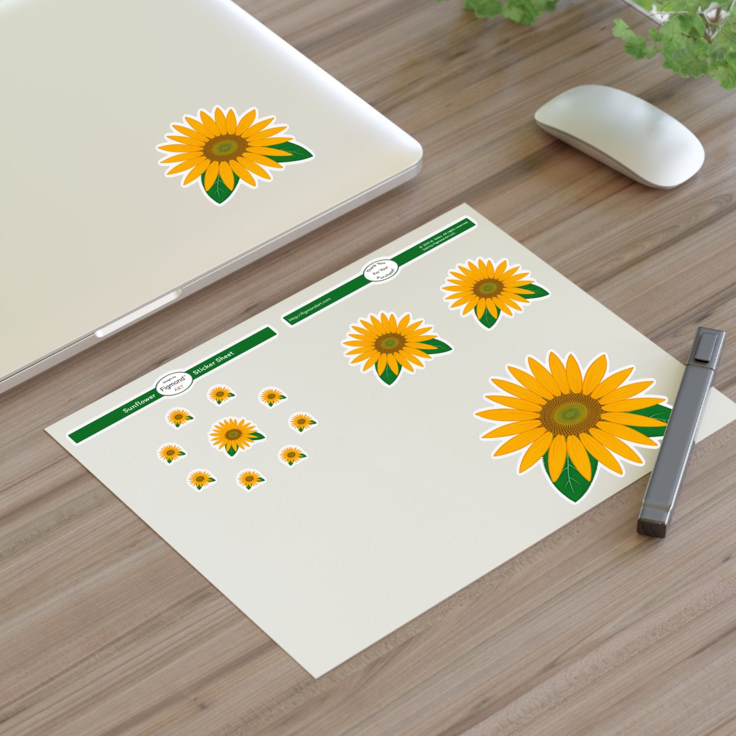 Sunflower Sticker Sheet, 1pc