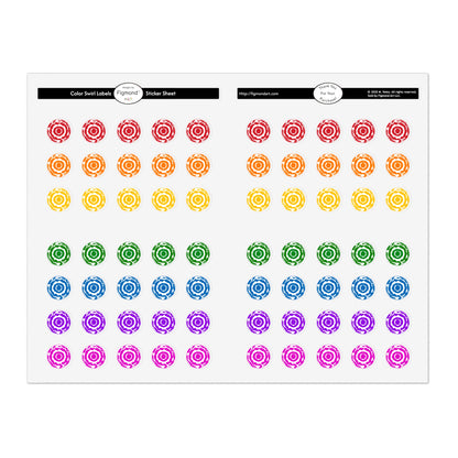 Color Swirl Labels Sticker Sheet, 1pc