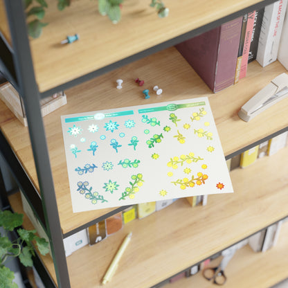 Vines in Bloom Sticker Sheet, 1pc