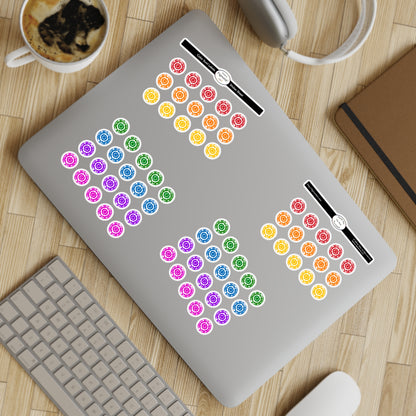 Color Swirl Labels Sticker Sheet Bundle, 5pcs