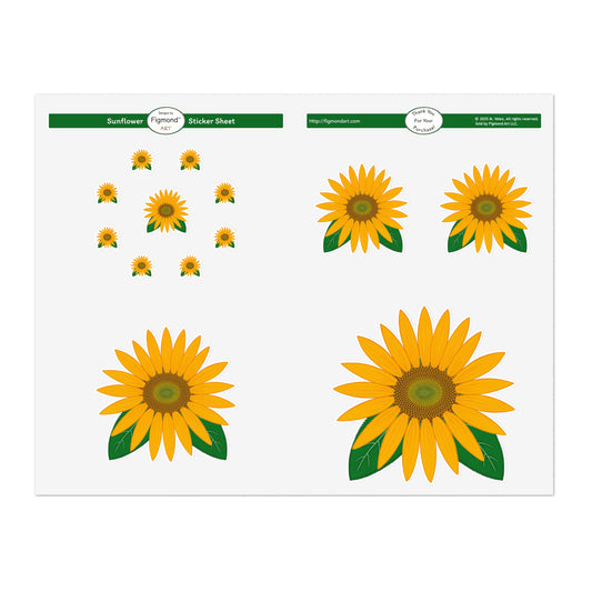 Sunflower Sticker Sheet, 1pc
