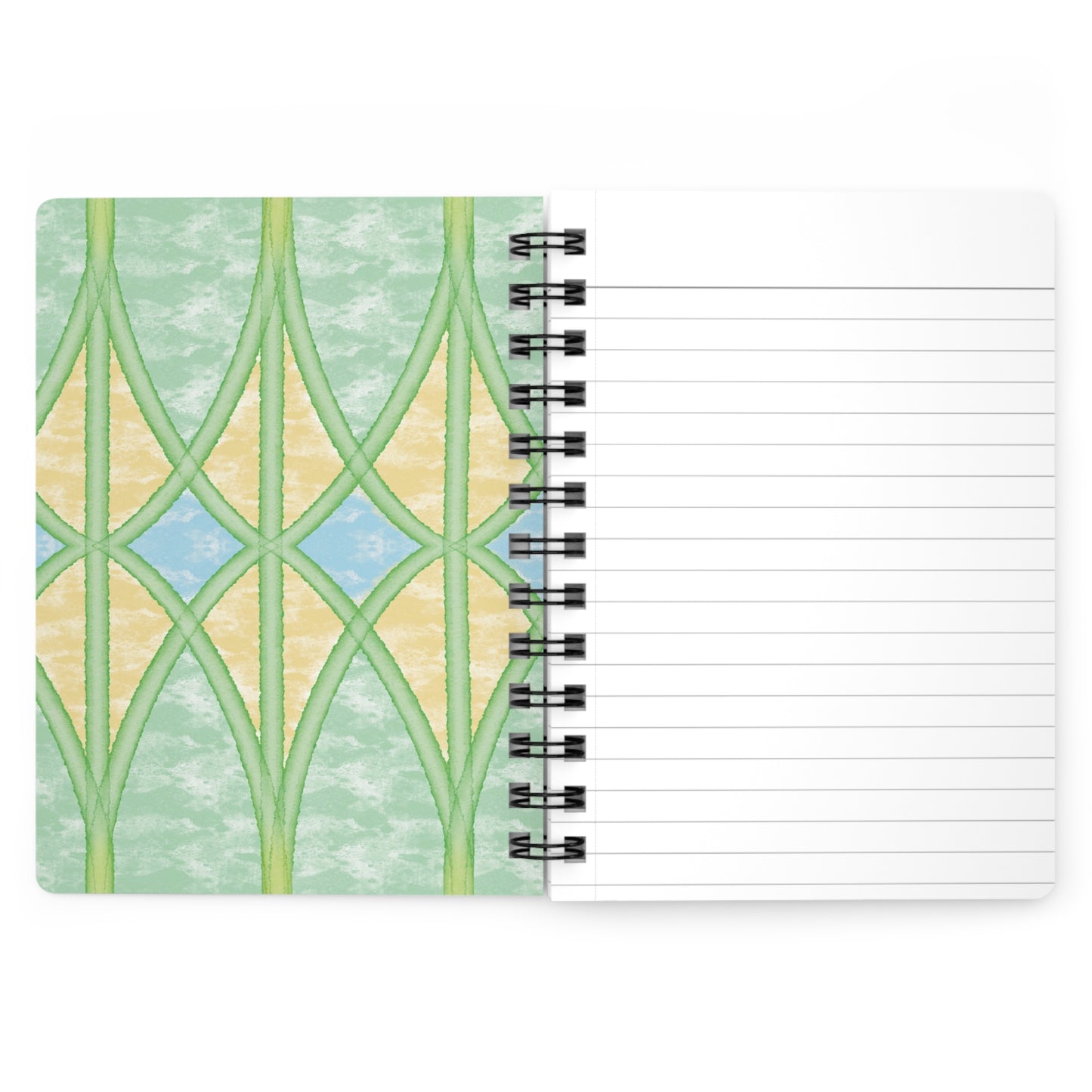 Yellow Webbed Spears Spiral-Bound Notebook, 5 x 7 Inches