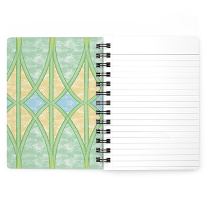 Yellow Webbed Spears Spiral-Bound Notebook, 5 x 7 Inches