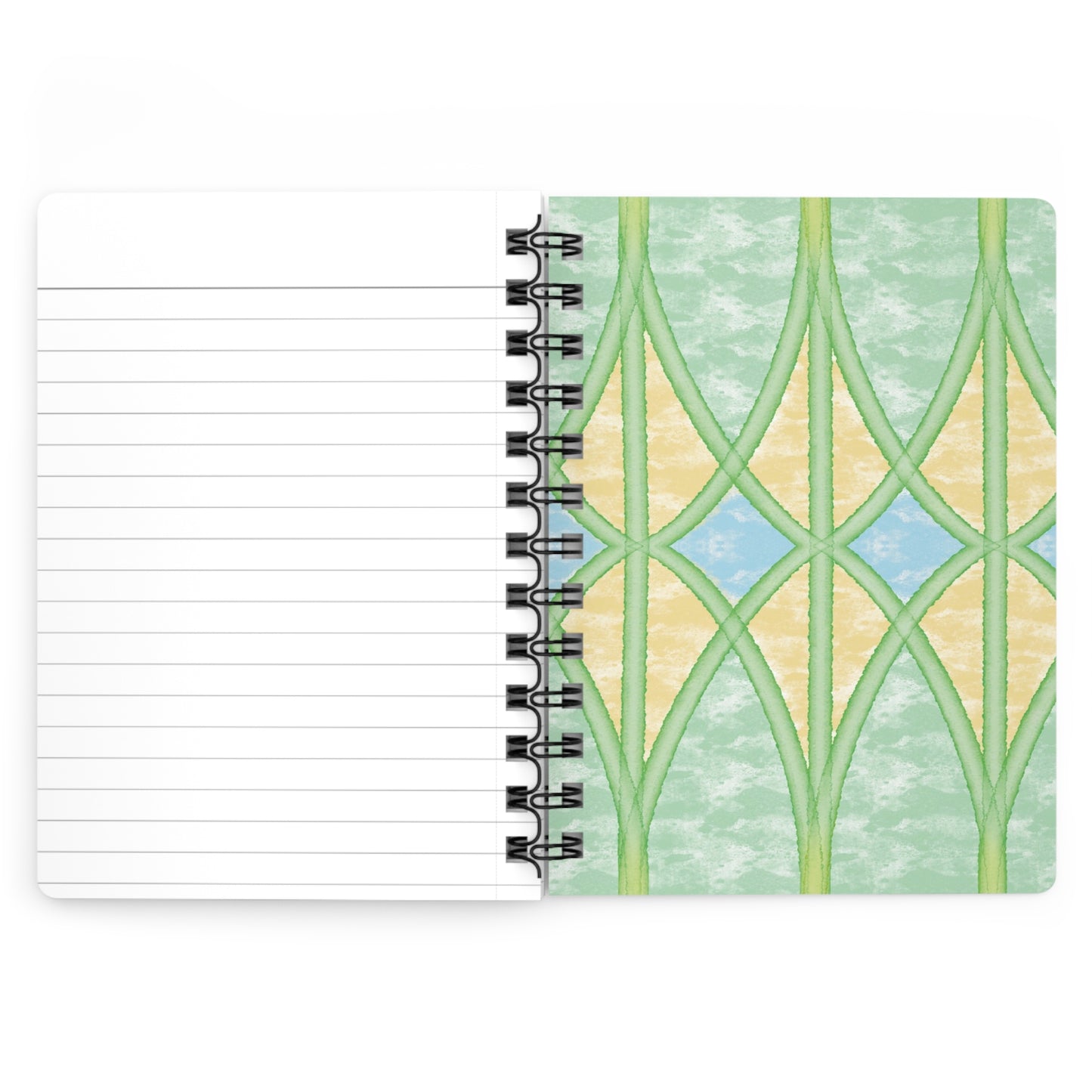 Yellow Webbed Spears Spiral-Bound Notebook, 5 x 7 Inches