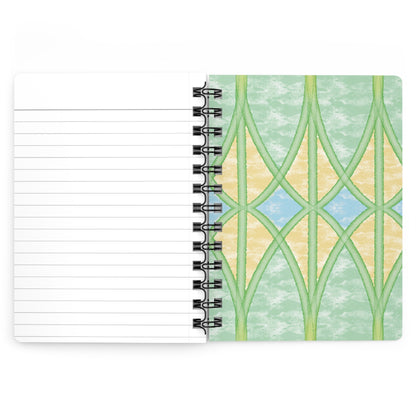 Yellow Webbed Spears Spiral-Bound Notebook, 5 x 7 Inches