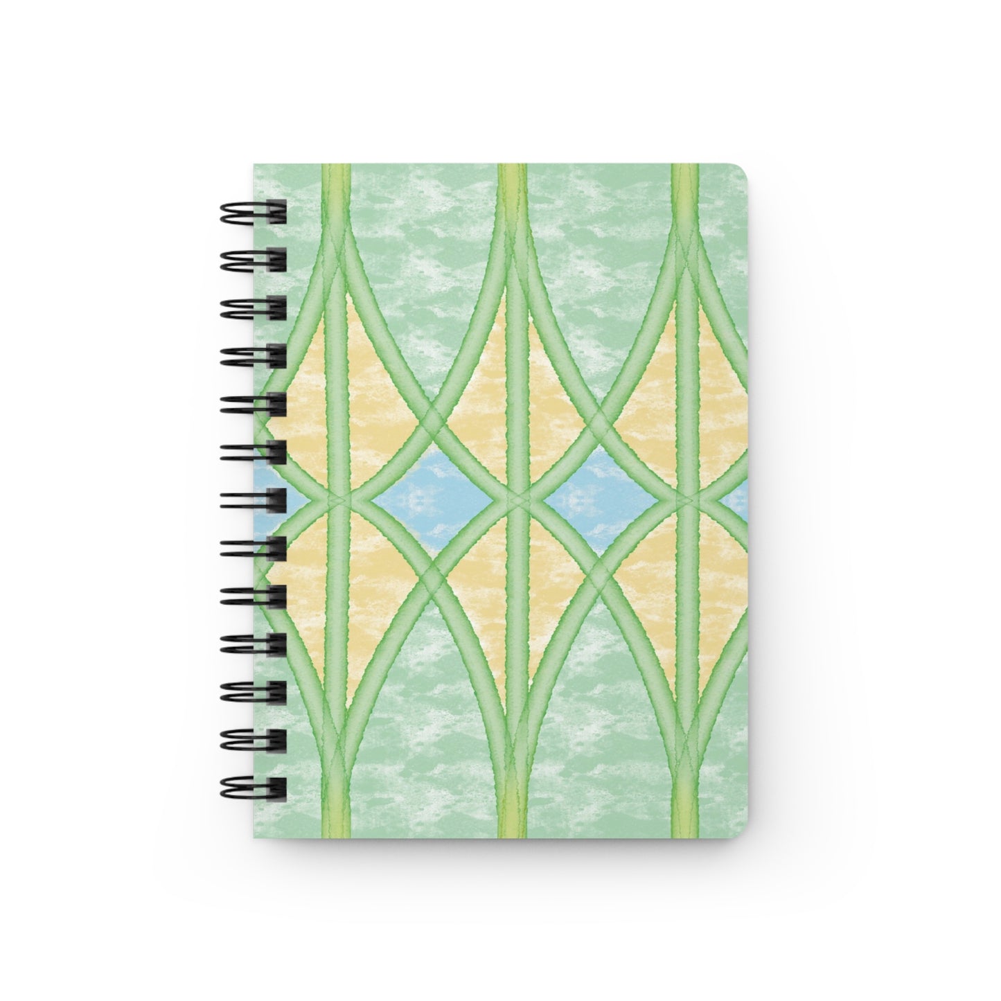Yellow Webbed Spears Spiral-Bound Notebook, 5 x 7 Inches
