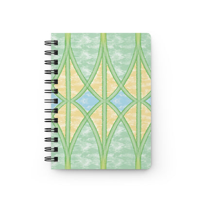 Yellow Webbed Spears Spiral-Bound Notebook, 5 x 7 Inches