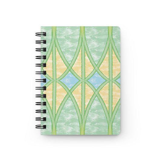 Yellow Webbed Spears Spiral-Bound Notebook, 5 x 7 Inches