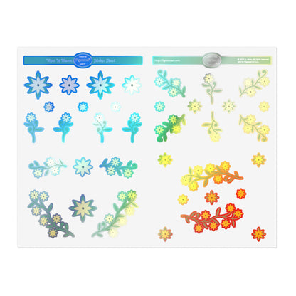 Vines in Bloom Sticker Sheet, 1pc