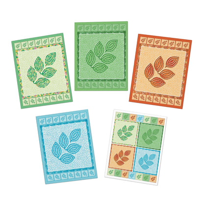 Four Seasons Foliage Greeting Cards, Blank, 5-Pack