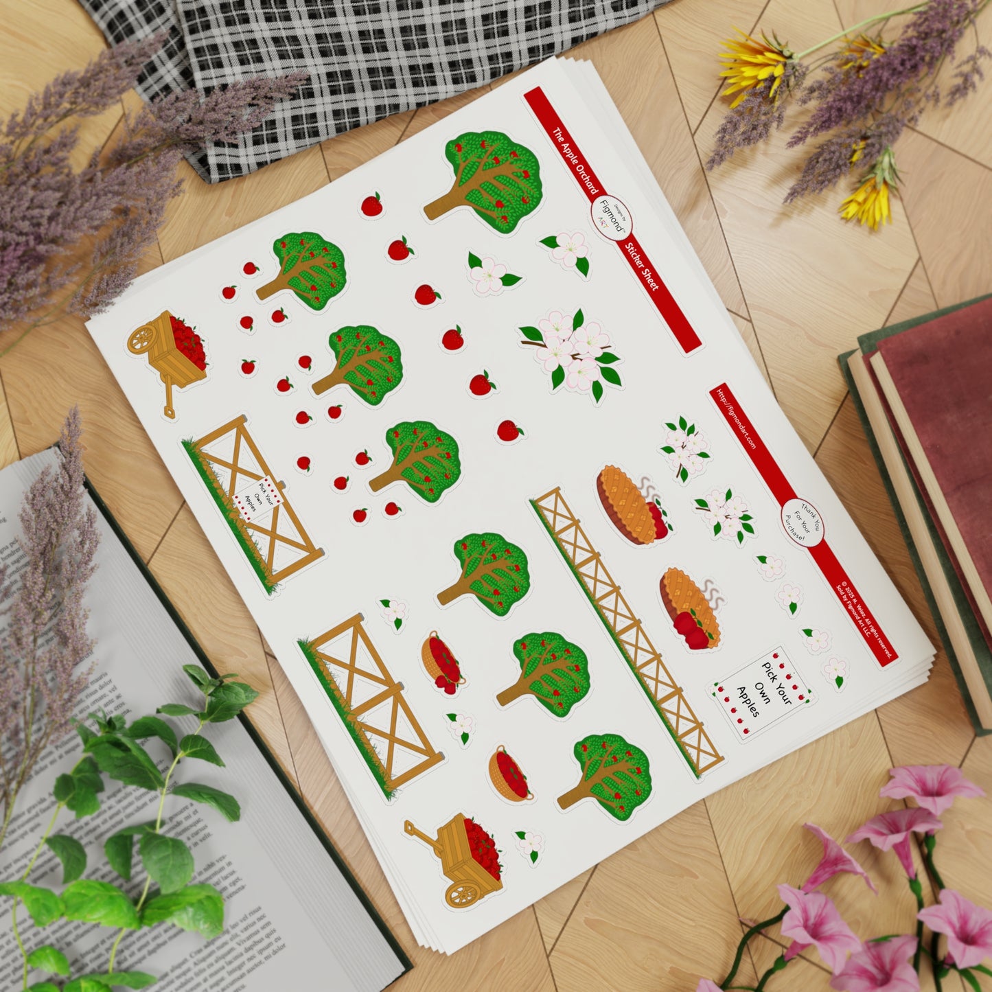 The Apple Orchard Sticker Sheet Bundle, 5pcs