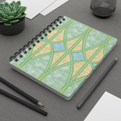 Yellow Webbed Spears Spiral-Bound Notebook, 5 x 7 Inches