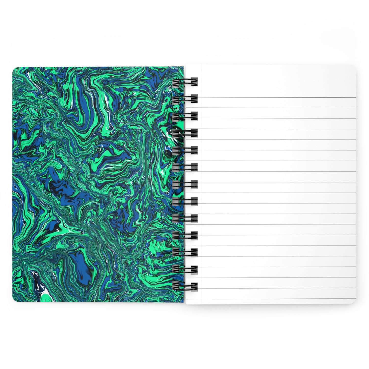 Green Marble Spiral-Bound Notebook, 5 x 7 Inches