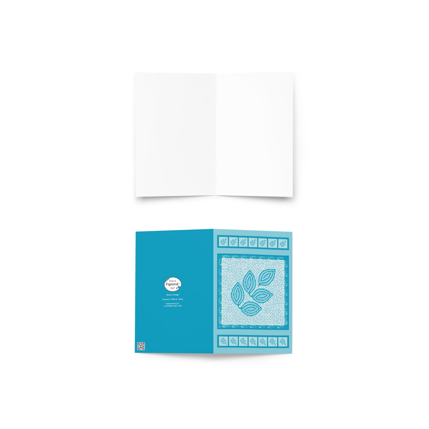Winter Foliage Greeting Card, Blank Inside, 4x6