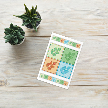 Four Seasons Foliage Greeting Card, Blank, 4x6