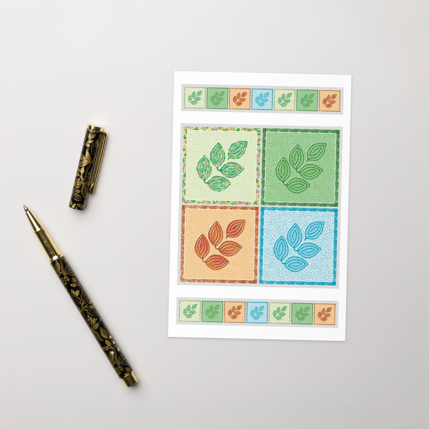 Four Seasons Foliage Greeting Card, Blank, 4x6