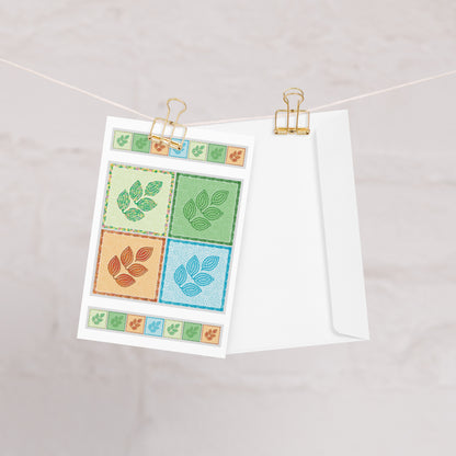 Four Seasons Foliage Greeting Card, Blank, 4x6