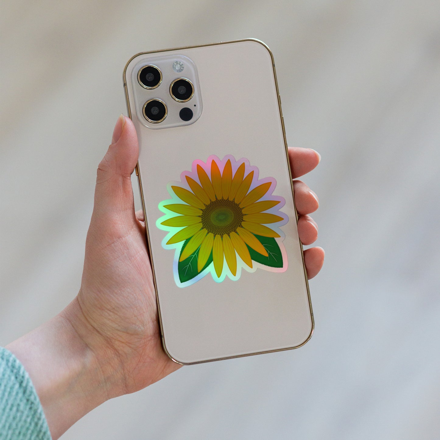 Sunflower Kiss-Cut Holographic Sticker