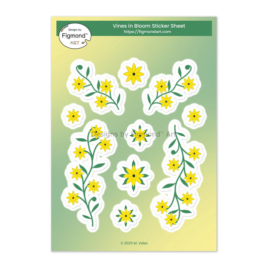 Vines in Bloom Sticker Sheet