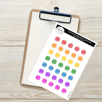 Color Swirl Labels Sticker Sheet