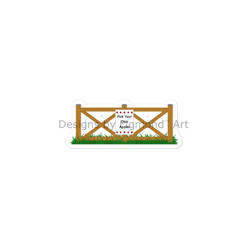 Wooden Fence With PYO Sign
