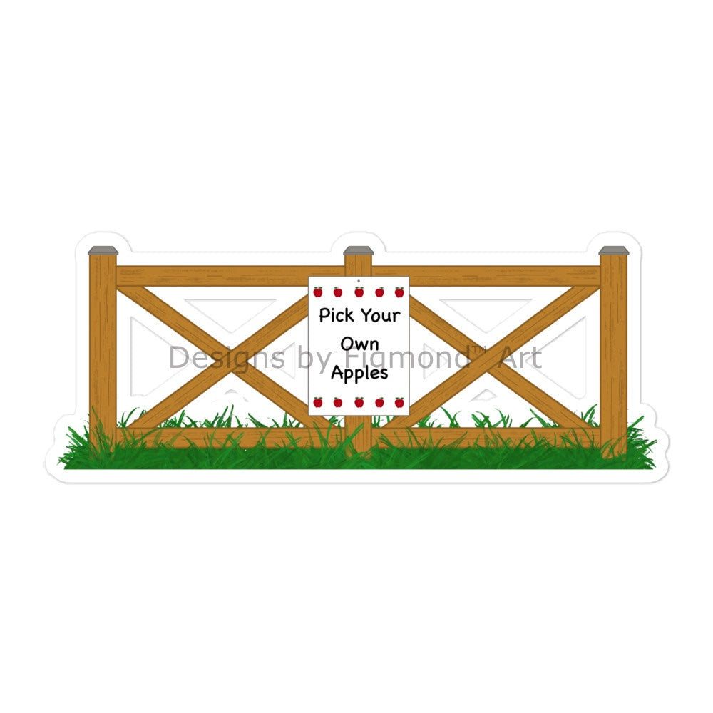 Wooden Fence With PYO Sign