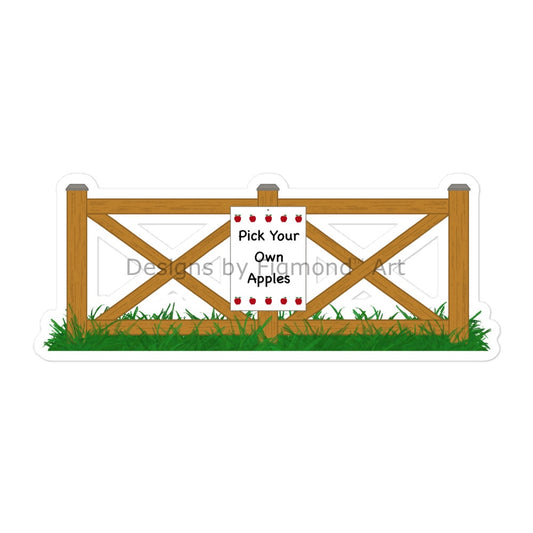 Wooden Fence With PYO Sign