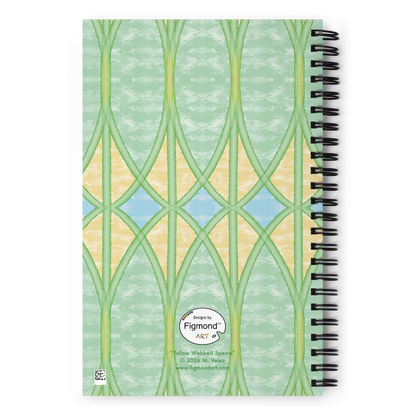 Yellow Webbed Spears Spiral Notebook, 5.5 x 8.5 Inches, Dotted Pages