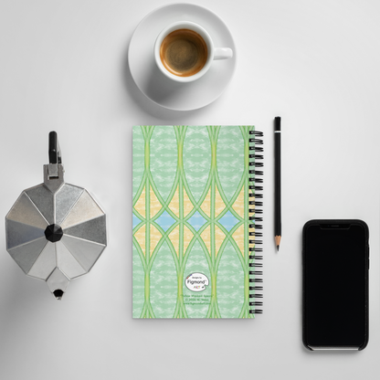 Yellow Webbed Spears Spiral Notebook, 5.5 x 8.5 Inches, Dotted Pages