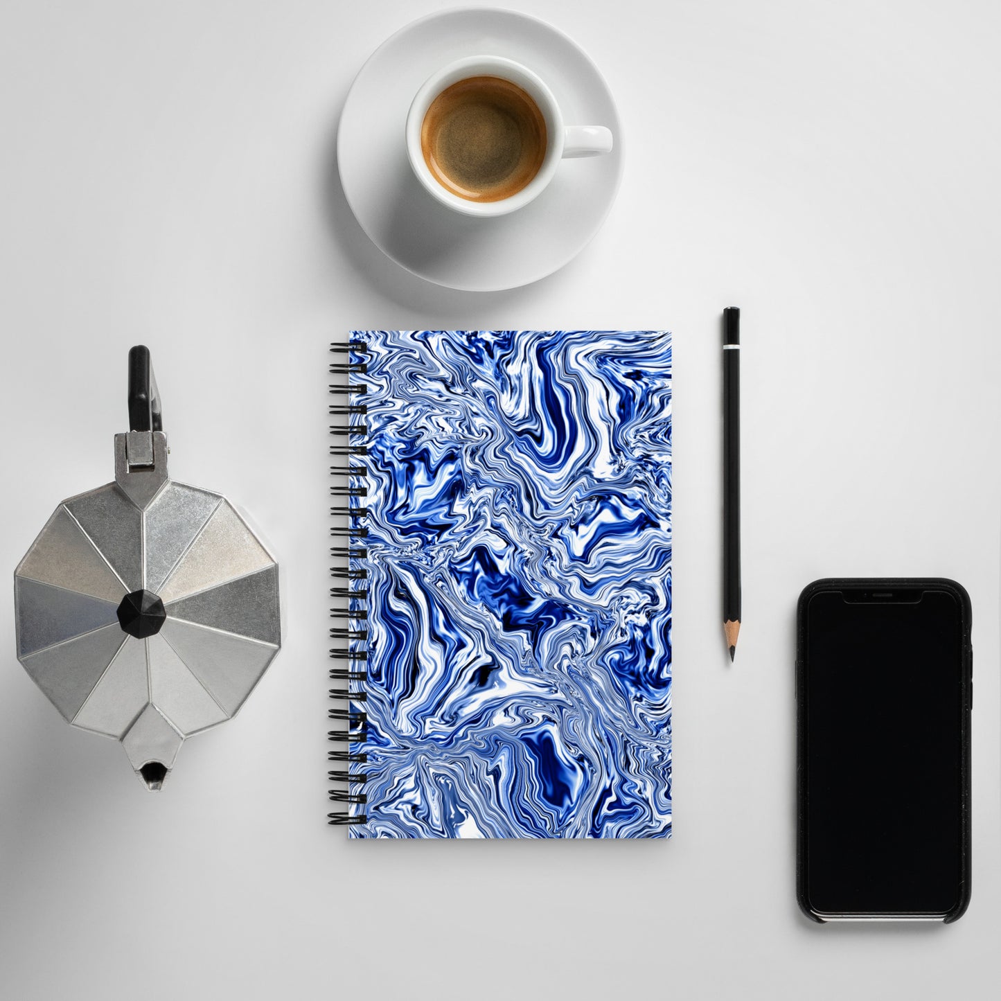 Blue Marble Spiral Notebook, 5.5 x 8.5 Inches, Dotted Pages
