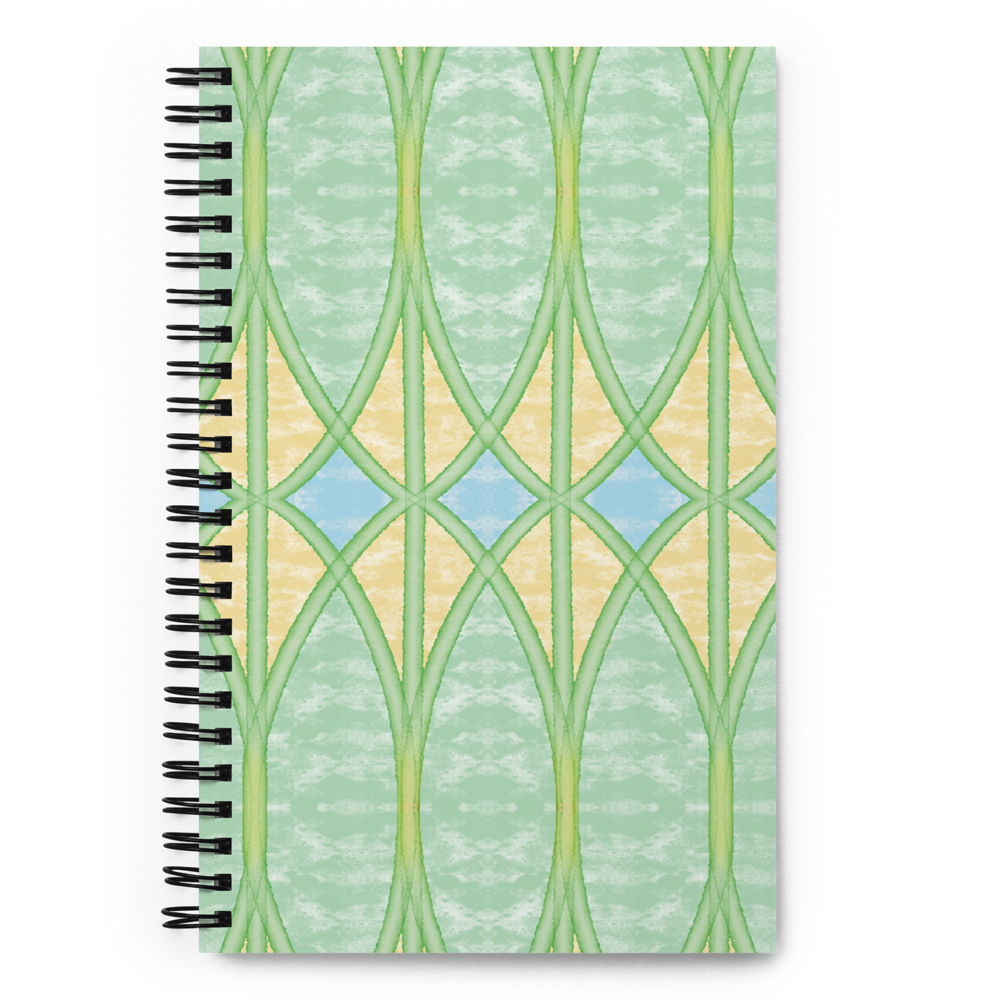 Yellow Webbed Spears Spiral Notebook, 5.5 x 8.5 Inches, Dotted Pages