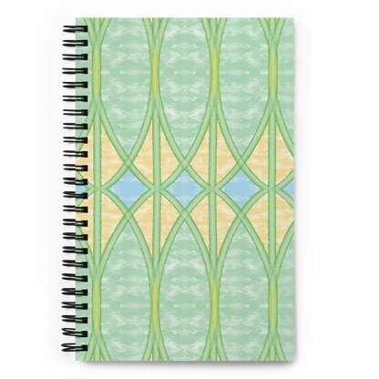 Yellow Webbed Spears Spiral Notebook, 5.5 x 8.5 Inches, Dotted Pages