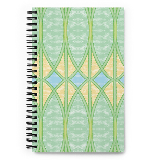 Yellow Webbed Spears Spiral Notebook, 5.5 x 8.5 Inches, Dotted Pages