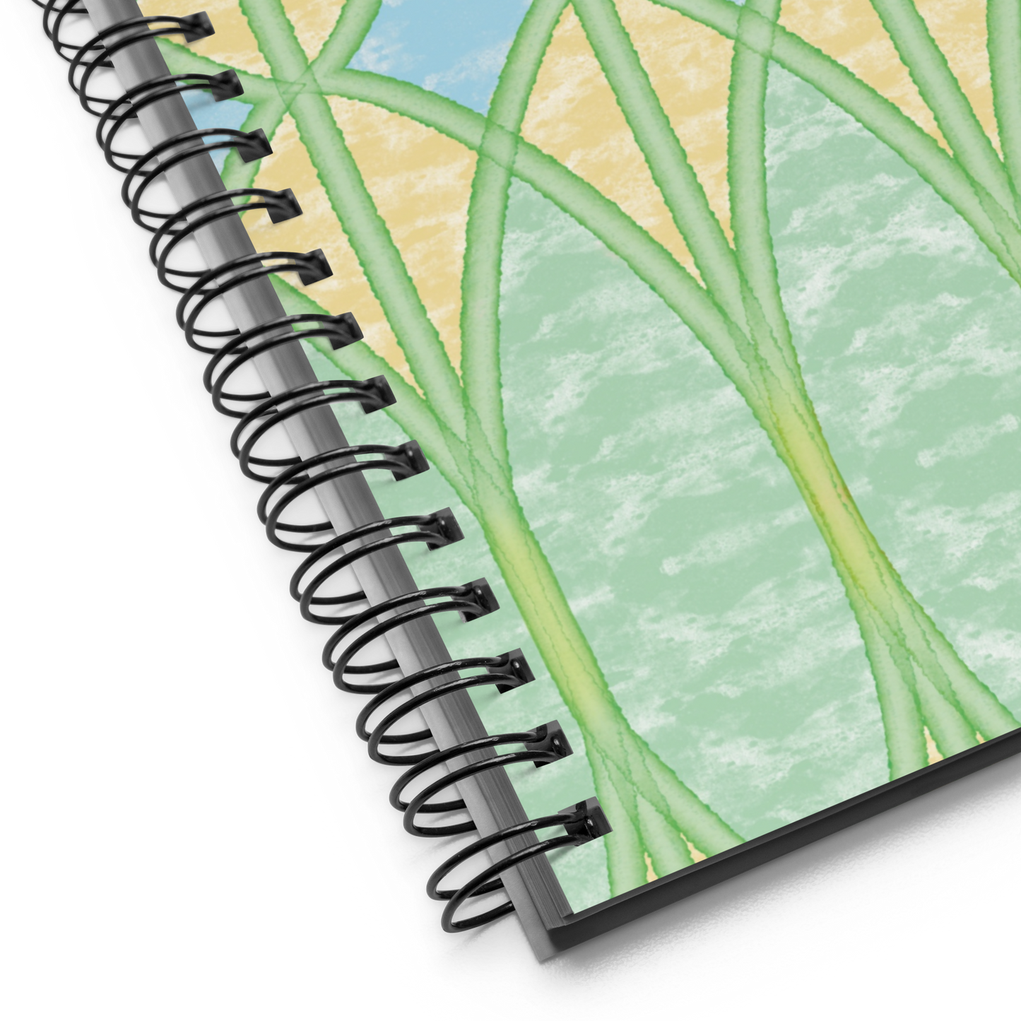 Yellow Webbed Spears Spiral Notebook, 5.5 x 8.5 Inches, Dotted Pages